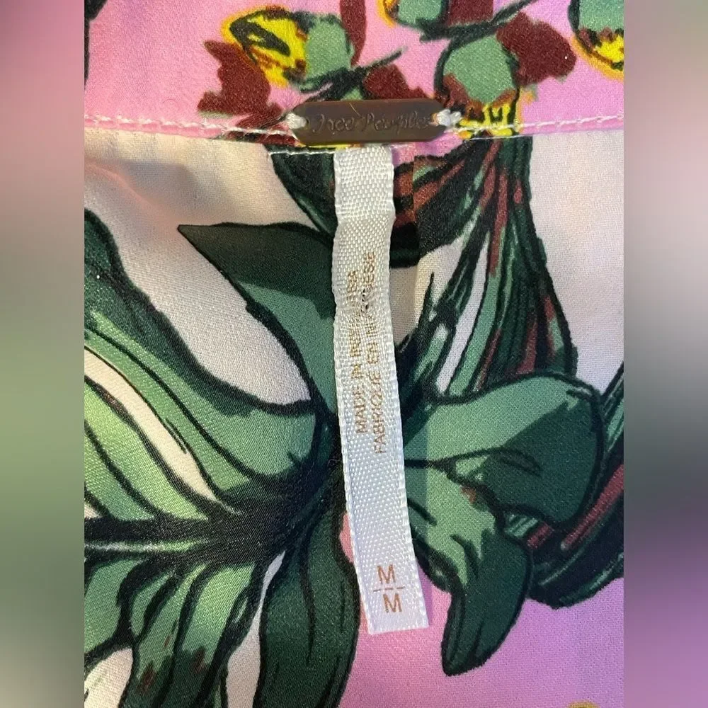 Free People Under The Palms Button Down long Shirt M